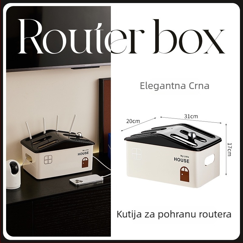 Kutija za pohranu usmjerivača – višestruka namjena, moderan minimalistički dizajn, kapacitet 2 L, model 7064, mogućnost tiska logotipa