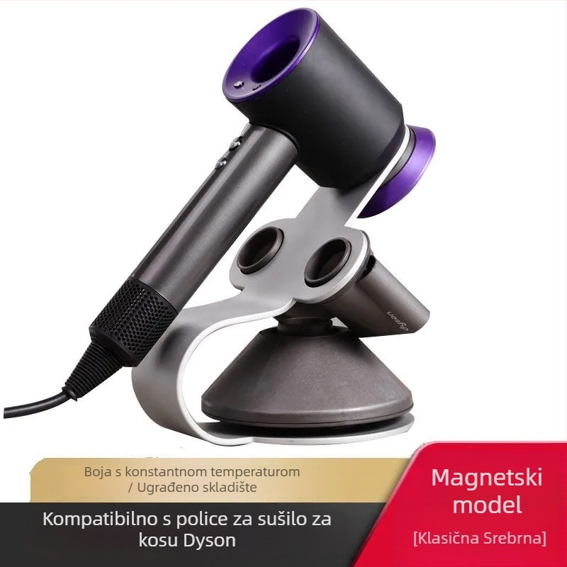 Držač za Dyson sušilo i skladišni stalak – bez bušenja, stolna montaža, ugljikovo čelika, višestruka upotreba za frizerski salon