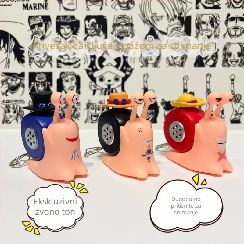 Plastični privjesak za ključeve s gumbom za glas i snimljenom lutkom – karikaturističkog stila, opuštajuća igračka
