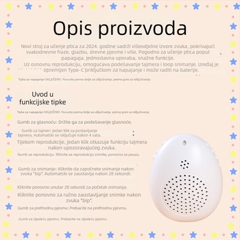 Uređaj za obuku ptica – trener govora papiga, plastično kućište, marka Happy Parrot, za ptice