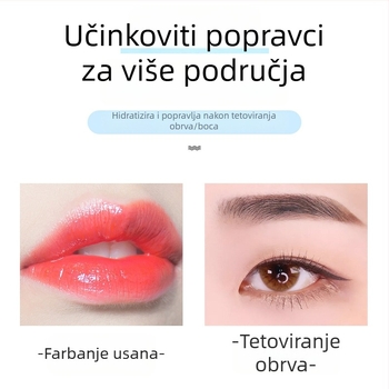 Polu-permanentni gel za popravak tetovaža obrva, linije oka i usana; krema za čišćenje