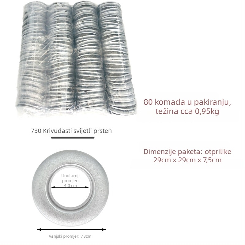 PP prsten za zavjese – ojačan, perforirani prsten, kopča za zavjese, Materijal: PP, Stil: moderni minimalistički stil, Nije moguće prilagoditi