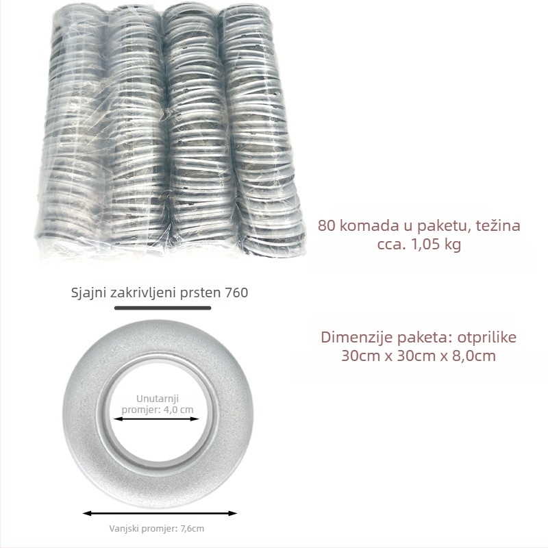 PP prsten za zavjese – ojačan, perforirani prsten, kopča za zavjese, Materijal: PP, Stil: moderni minimalistički stil, Nije moguće prilagoditi