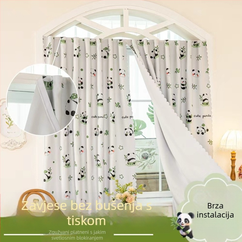 Zatamnjava zavjesa za prozor, poliester, tiskana crtić tkanina, za prozore različitih tipova (osmerokutni, bay, bow, francuski, ravni, kutni i lukasti)