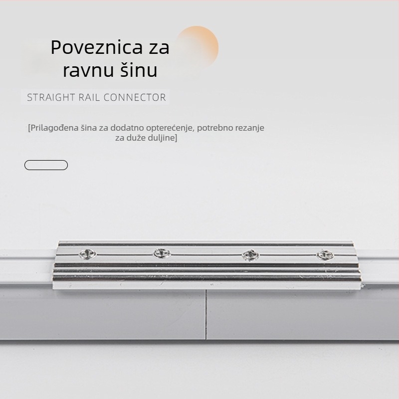 Teška tiha tračnica za zavjese s dvostrukom tračnicom, montirana na vrhu i bočno, ravna tračnica