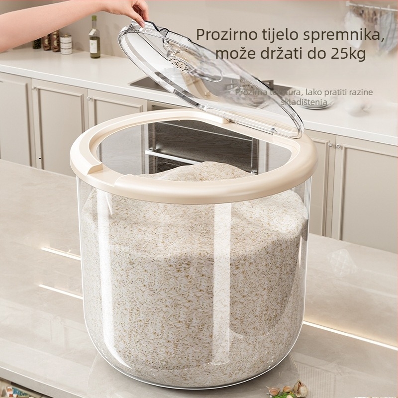 Kutija za skladištenje riže — zatvorena, otporna na vlagu i odbija insekte, prehrambena PP plastika