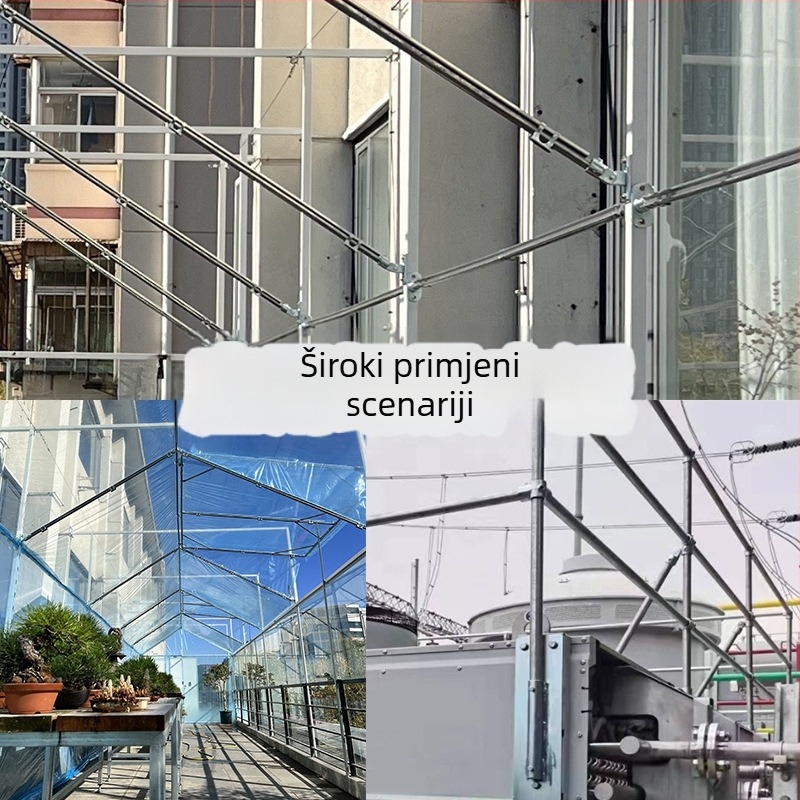 Bezzavarni spoje čeličnih cijevi za zidove i pod – temeljni komplet za fiksne spojeve cijevi, galvanizirani toplim postupkom, različiti modeli