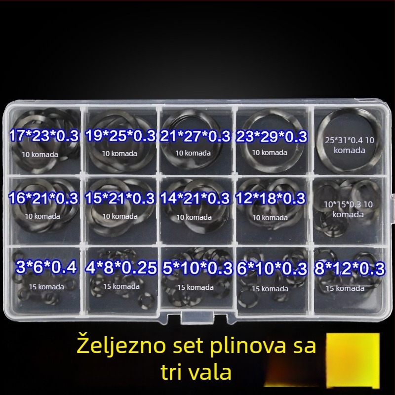 Aozhang Crni set tri valovite podloške, valovita podloška, opružno čelično, 8. razred