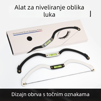 Alat za dizajn obrva s nivelerom za simetriju i mjerenje za polupermanentno crtanje obrva - Marka: domaća marka; Primjenjivo za sve; Bez privatnih marki.