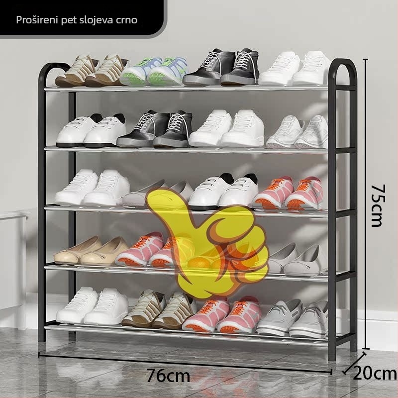 Metalni višeslojni stalak za cipele, jednostavnog i modernog dizajna, pogodna za ulaz ili studentski dom, s uklonjivom konstrukcijom