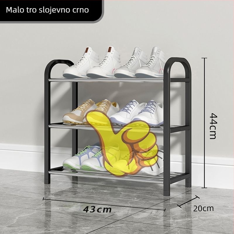 Metalni višeslojni stalak za cipele, jednostavnog i modernog dizajna, pogodna za ulaz ili studentski dom, s uklonjivom konstrukcijom