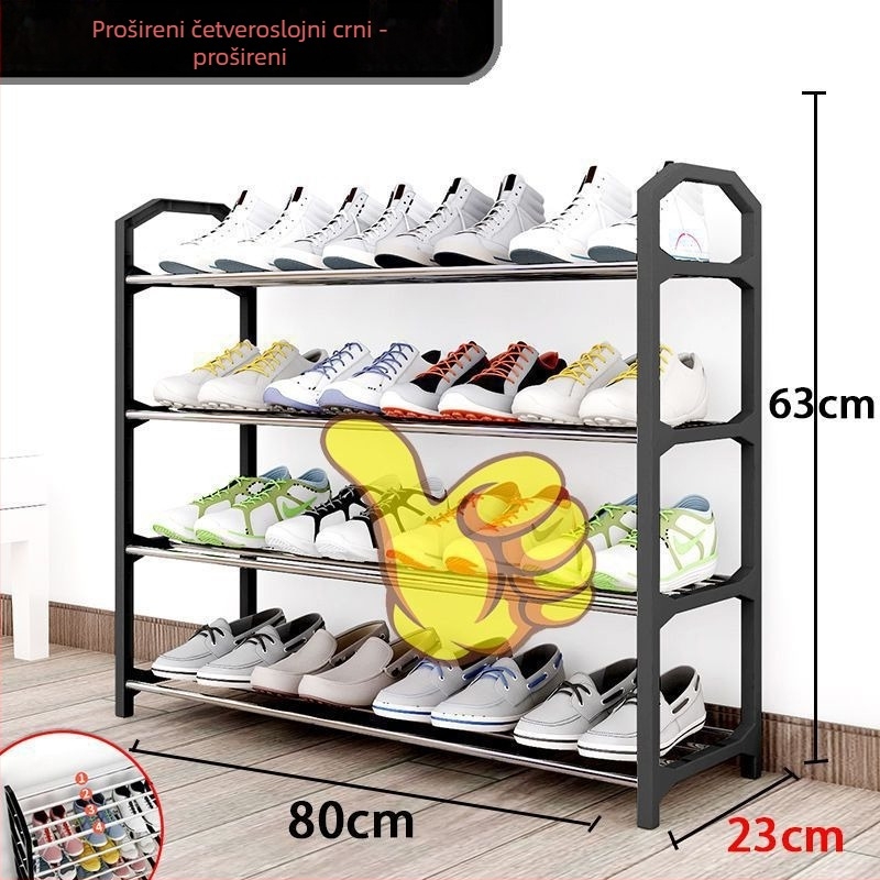Metalni višeslojni stalak za cipele, jednostavnog i modernog dizajna, pogodna za ulaz ili studentski dom, s uklonjivom konstrukcijom