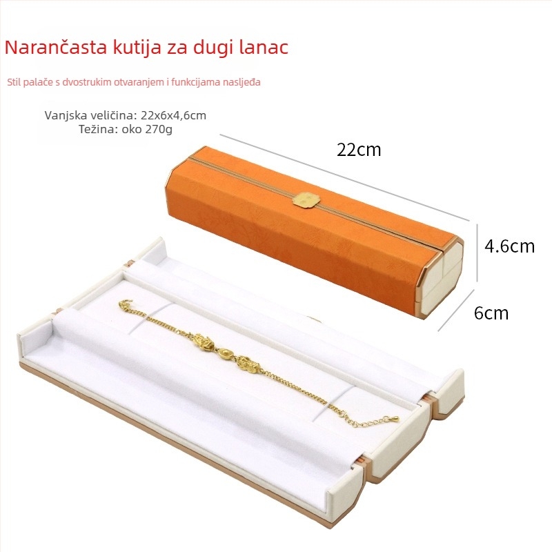 Kutija za nakit s dvostranim izlaganjem u kineskom stilu, plastična kutija + PU koža, pakiranje nakita