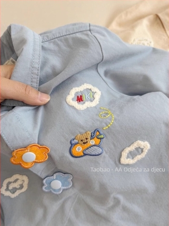 Tayag dječja košulja za dječake s dugim rukavima, ovratnik rever, 95% pamuk, karikatura otisak, za dob 1–3 godine