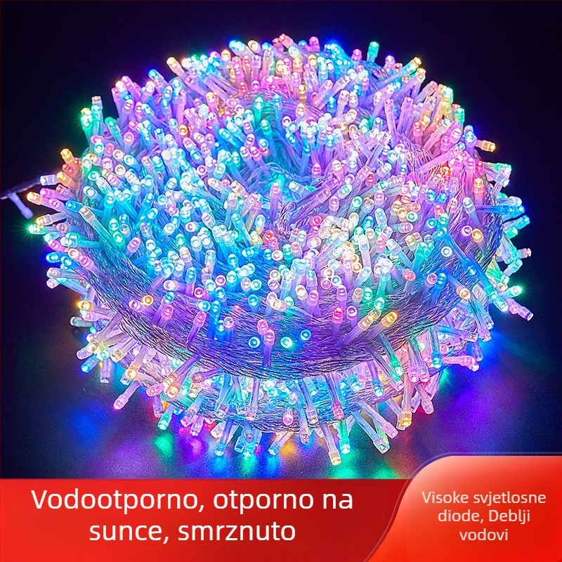 Božićne LED niz svjetala za vanjsku upotrebu, IP65, regulacija svjetla, 220V