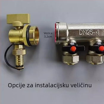 DNFM-9 bakreni ventil za otpuštanje vode u sustavu podnog grijanja, razvodnik, EU CE certifikat