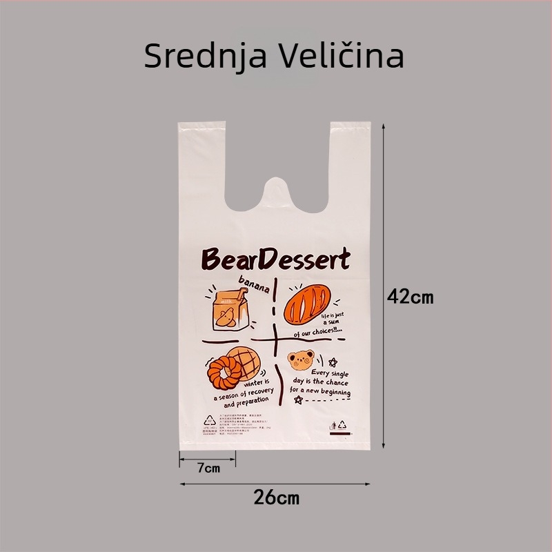 Dvostruko slojna plastična vrećica za pakiranje hrane, iznimno debela, 6 mil debljine, tote vrećica za pečenje