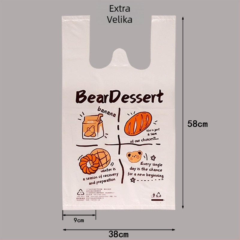 Dvostruko slojna plastična vrećica za pakiranje hrane, iznimno debela, 6 mil debljine, tote vrećica za pečenje