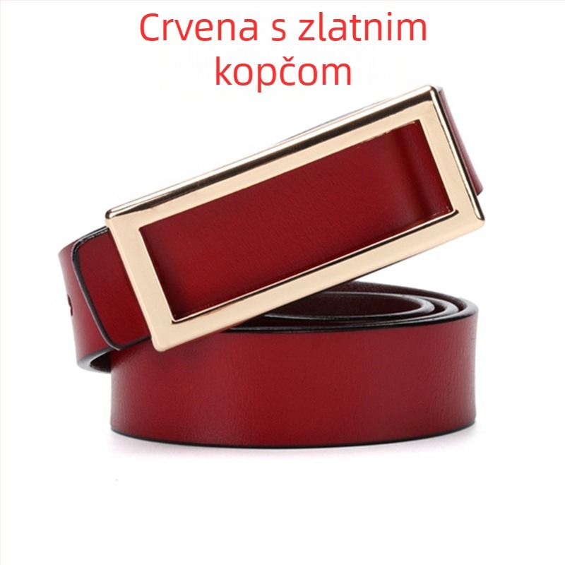Ženski kaiš – Korejskog stila, koža od split cowhide s transfernim printom, spona od legure, lagana konstrukcija, Yi Yang Leather Goods