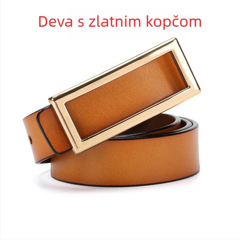 Ženski kaiš – Korejskog stila, koža od split cowhide s transfernim printom, spona od legure, lagana konstrukcija, Yi Yang Leather Goods