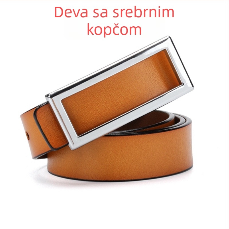 Ženski kaiš – Korejskog stila, koža od split cowhide s transfernim printom, spona od legure, lagana konstrukcija, Yi Yang Leather Goods