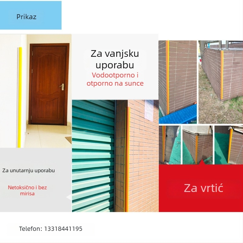 Gumeni zaštitnik kuta – pojačani prošireni dizajn, mekana traka protiv sudara, model hj100, prilagodljiva obrada