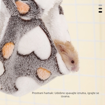 Hamak za male kućne ljubimce s dvostrukim slojem i dizajnom cvjetnih grana za hamster (flanel) – Šifra 8028