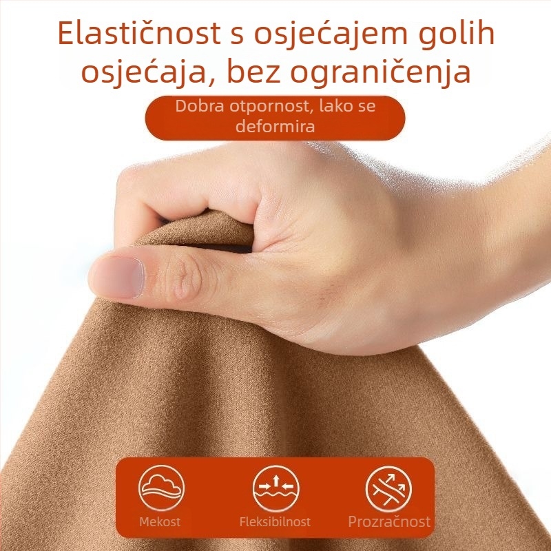 Muška termalna bazna majica s dvostrukim licem, dugi rukav, okrugli vrat, opuštena kroj, zimska majica
