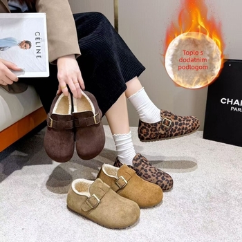 Ženske loafers s debelim potplatom, fleece unutrašnjost, PU gornji dio, gumeni potplat