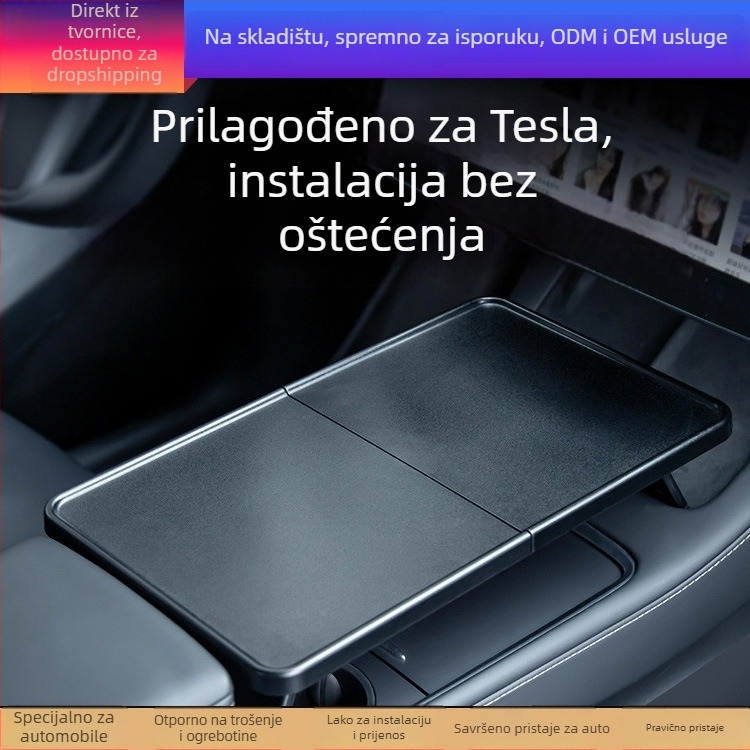 Tesla Model 3/Y Sklopiva ploča za središnju konzolu – Višefunkcionalna, Plastična, Ugradnja: Drugo