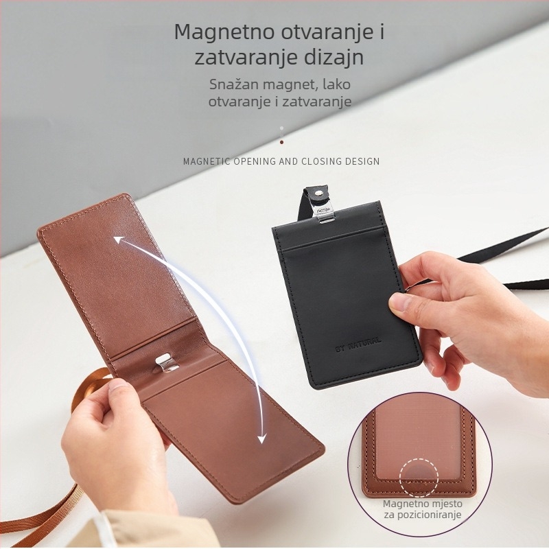 Držač kartica Yue Lu od PU kože – moderni minimalistički stil, PU podstava