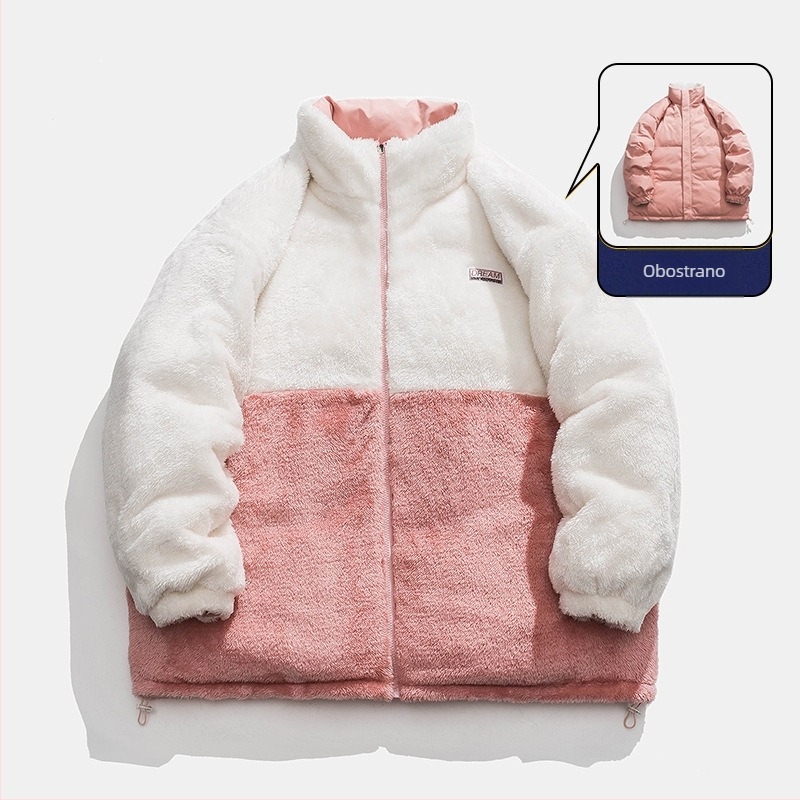 Muški reverzibilni kaput s fleece podstavom, poliester punilo, zatvarač, stojeći ovratnik, Oxford tkanina