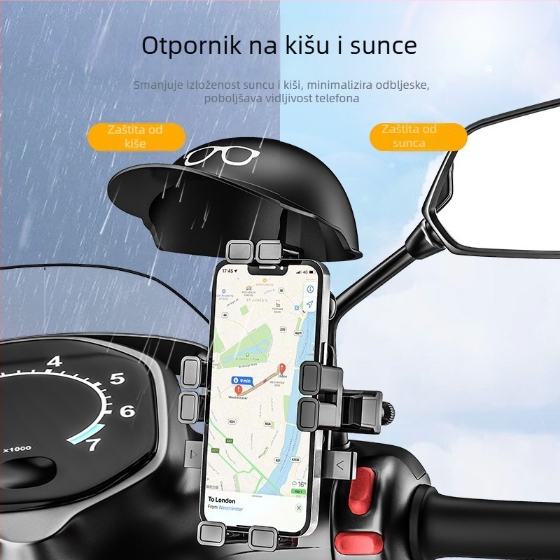 Mingchezhibao držač za telefon za motocikl s gravitacijskim nosačem na kormilu – opća kompatibilnost, bez napajanja