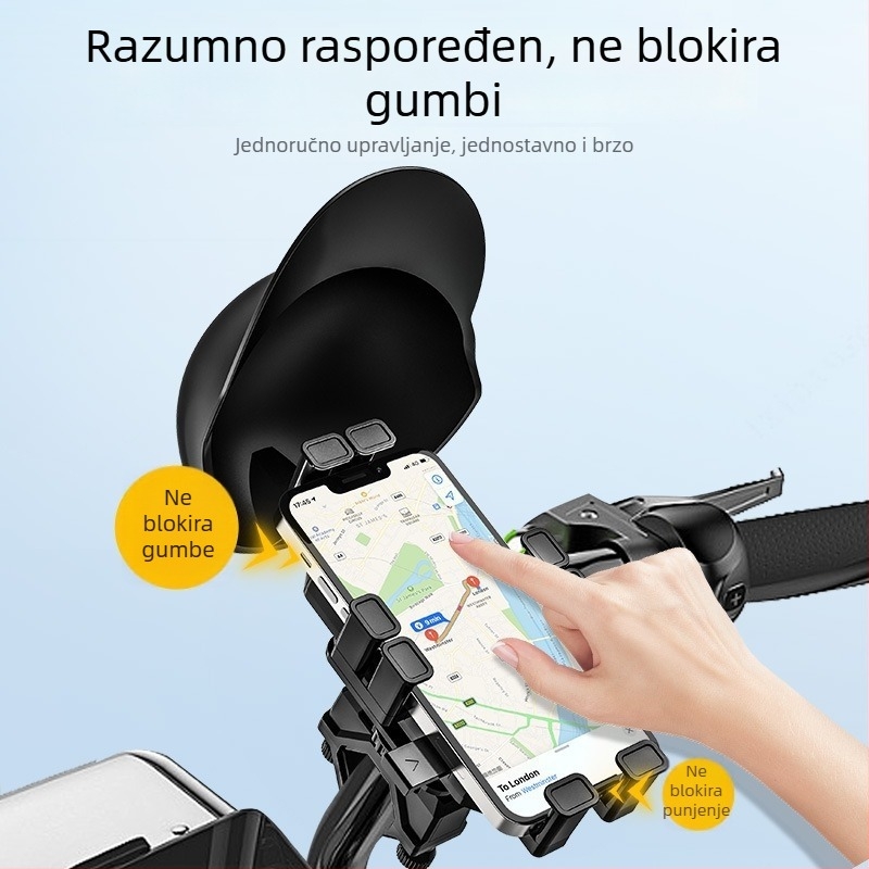 Mingchezhibao držač za telefon za motocikl s gravitacijskim nosačem na kormilu – opća kompatibilnost, bez napajanja