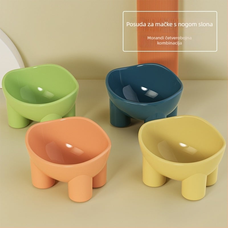 Posuda za mačke s dizajnom slonovih nogu, zaštita vrata, protiv prevrnutja, pogodna za mačke