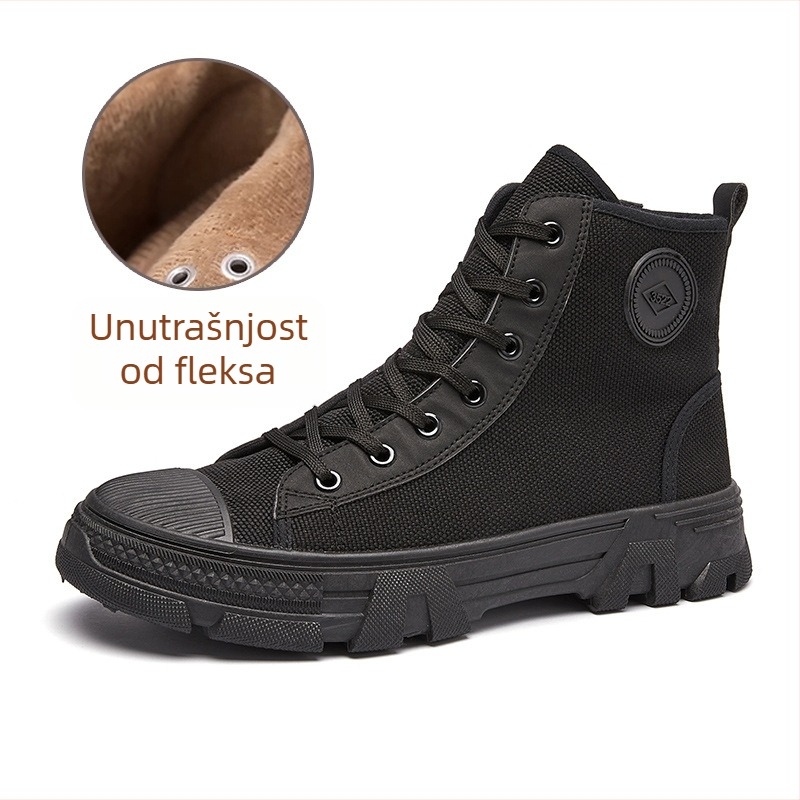 Sigurne muške Martin cipele sa zatvaračem, visokim gornjim dijelom, mekom potplatom, protuklizne, s fleece unutarnjom podstavom