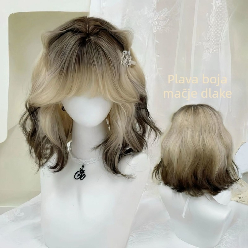 Perika – kratka kovrčava kosa, prirodan stil, model W031, vlakna visoke temperature