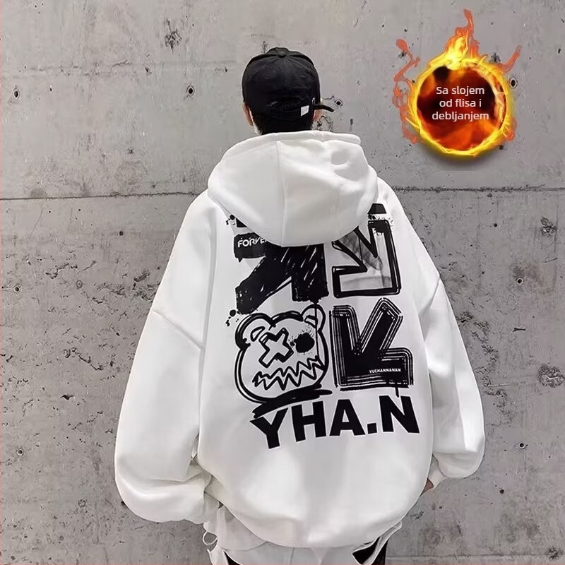 Oversize hoodie s fleecem, 96% poliester, slobodan kroj, U oblik izreza bez ovratnika, džep