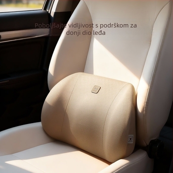 Auto lumbalna potpora jastuk s memorijskom penom, prozračna stražnja podrška, univerzalna prilagodba
