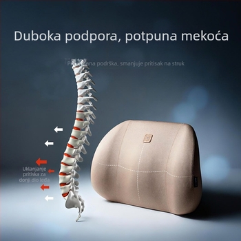 Auto lumbalna potpora jastuk s memorijskom penom, prozračna stražnja podrška, univerzalna prilagodba