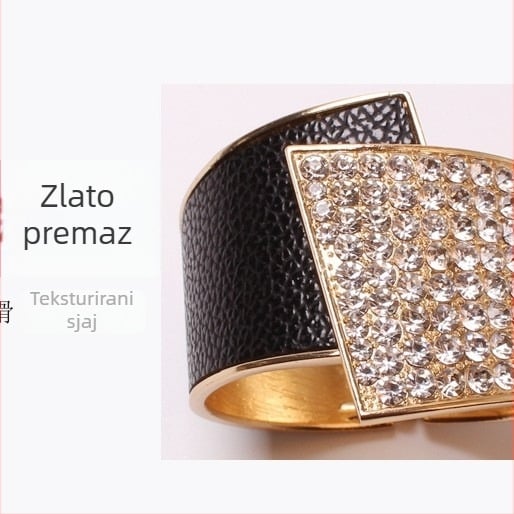 Vezice za zavjese od legure s dijamantnim umetkom od PU kože, lagani luksuz stil, prilagodljivo