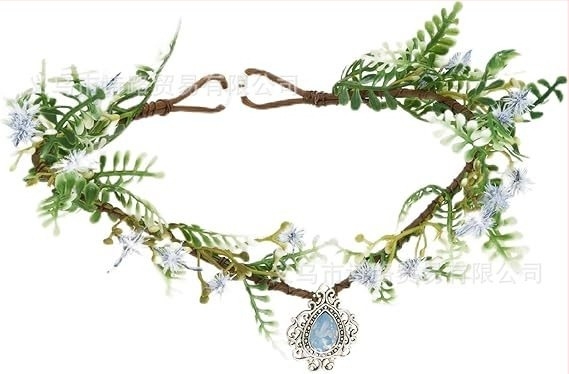 Vijenac za glavu od lišća za vilu/elfa – prirodni stil, unisex; Materijal: plast/smola; Oblikovanje: lišće; Pogodno za vjenčanje i festival