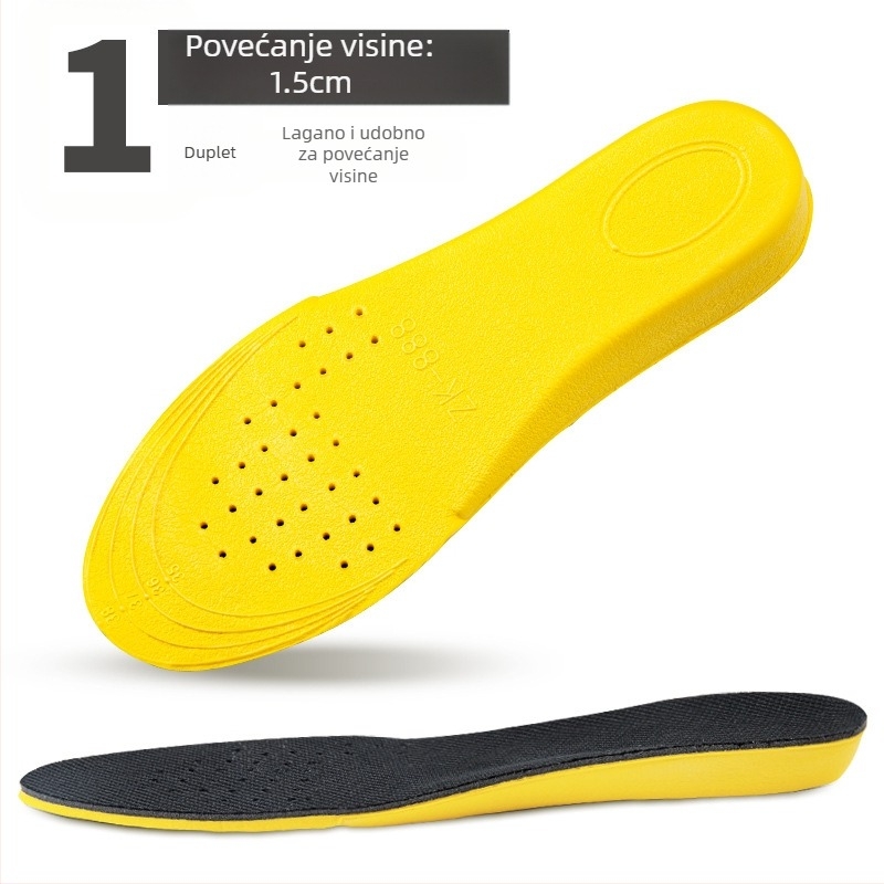 Sportska tabanica za povećanje visine, PVC, model 5053, cijela tabanica, pogodna za tenisice, kožne cipele i čizme