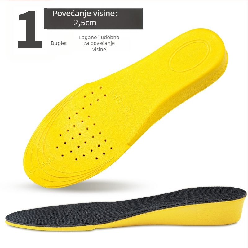 Sportska tabanica za povećanje visine, PVC, model 5053, cijela tabanica, pogodna za tenisice, kožne cipele i čizme