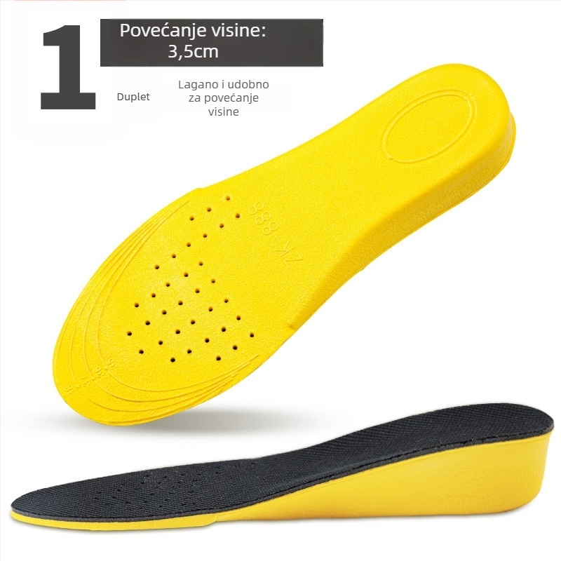 Sportska tabanica za povećanje visine, PVC, model 5053, cijela tabanica, pogodna za tenisice, kožne cipele i čizme