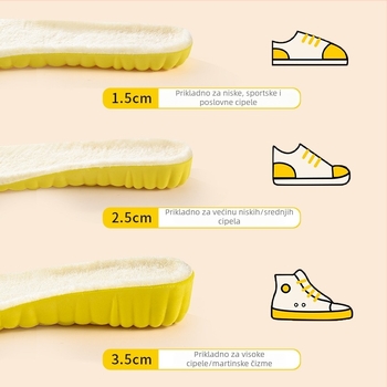 Ulošci za povećanje visine – 4D Cloud, zimska toplina od vune i fleec, cijeli ulošak, unisex za čizme i casual obuću