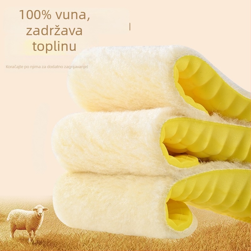 Ulošci za povećanje visine – 4D Cloud, zimska toplina od vune i fleec, cijeli ulošak, unisex za čizme i casual obuću