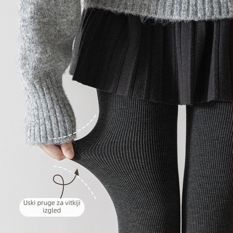 Pamukaste rebraste tajice, debeli materijal za jesen-zimu, oblikovanje tijela i podizanje stražnjice, antibakterijske, upijanje znoja