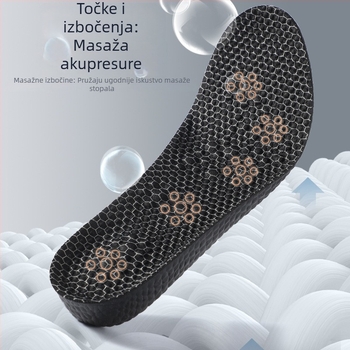 Stelke s grafenom za podizanje luka stopala i masažu, za muškarce i žene, PU+grafen, visokoelastično apsorpcija šokova, dezodorizirajuće i upijaju znoj, cijela uložak