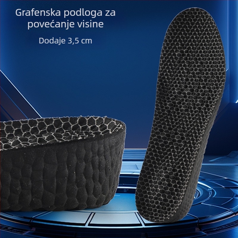Stelke s grafenom za podizanje luka stopala i masažu, za muškarce i žene, PU+grafen, visokoelastično apsorpcija šokova, dezodorizirajuće i upijaju znoj, cijela uložak